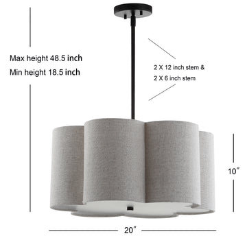 Heather 20" Adjustable Metal LED Pendant - JONATHAN Y